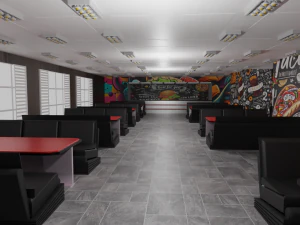 Fast food interior 3D Model