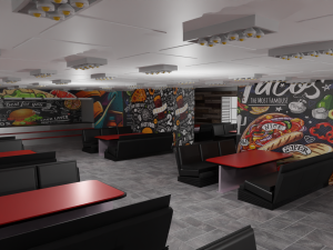 Fast food interior 3D Model