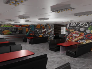 Fast food interior 3D Model