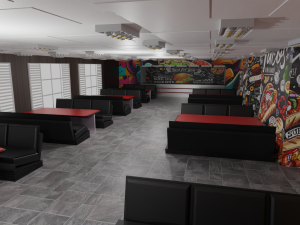 Fast food interior 3D Model