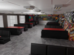 Fast food interior 3D Model