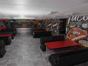 Fast food interior 3D Model