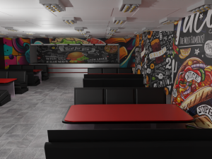 Fast food interior 3D Model