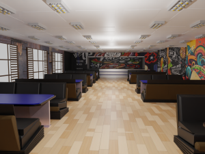 Fast food interior Model 3D