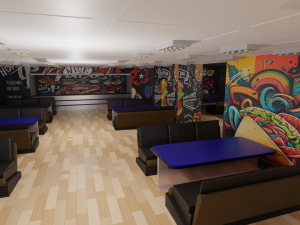 Fast food interior Model 3D