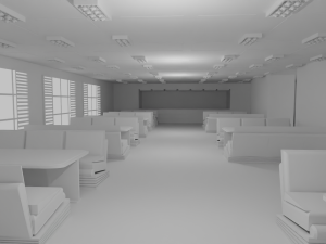Fast food interior no material Model 3D