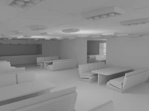 Fast food interior no material Model 3D