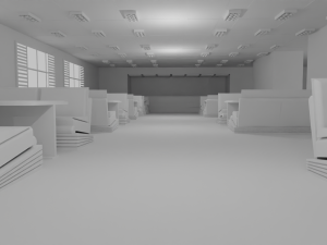 Fast food interior no material Model 3D