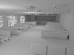 Fast food interior no material Model 3D