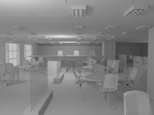 Bar Interior No Material 3D Model