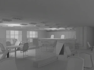 Bar Interior No Material 3D Model