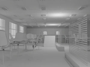 Bar Interior No Material 3D Model