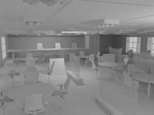 Bar Interior No Material 3D 模型