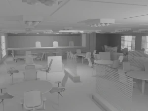Bar Interior No Material 3D Model