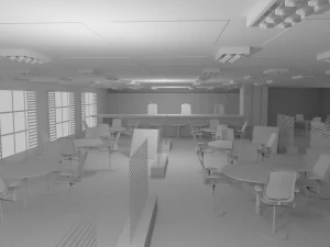 Bar Interior No Material 3D Model