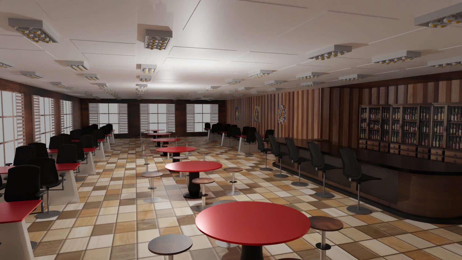 Tavern Interior 3D Model .c4d .max .obj .3ds .fbx .stl .blend 