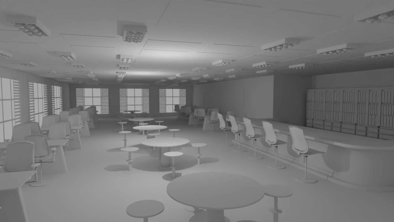 Tavern Interior No Material 3D Model .c4d .max .obj .3ds .fbx .stl .blend 