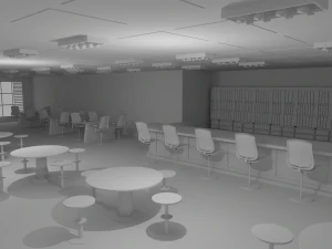 Tavern Interior No Material 3D Model