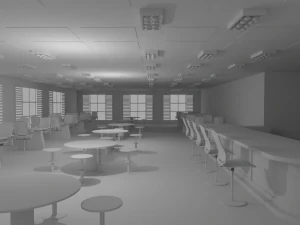 Tavern Interior No Material 3D Model