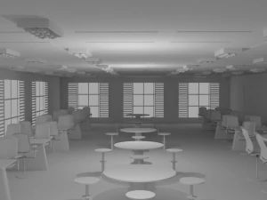 Tavern Interior No Material 3D Model