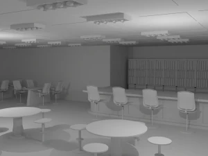 Tavern Interior No Material 3D Model