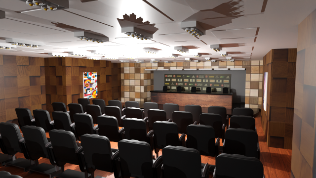 Conference Hall 3D Model .c4d .max .obj .3ds .fbx .stl .blend 