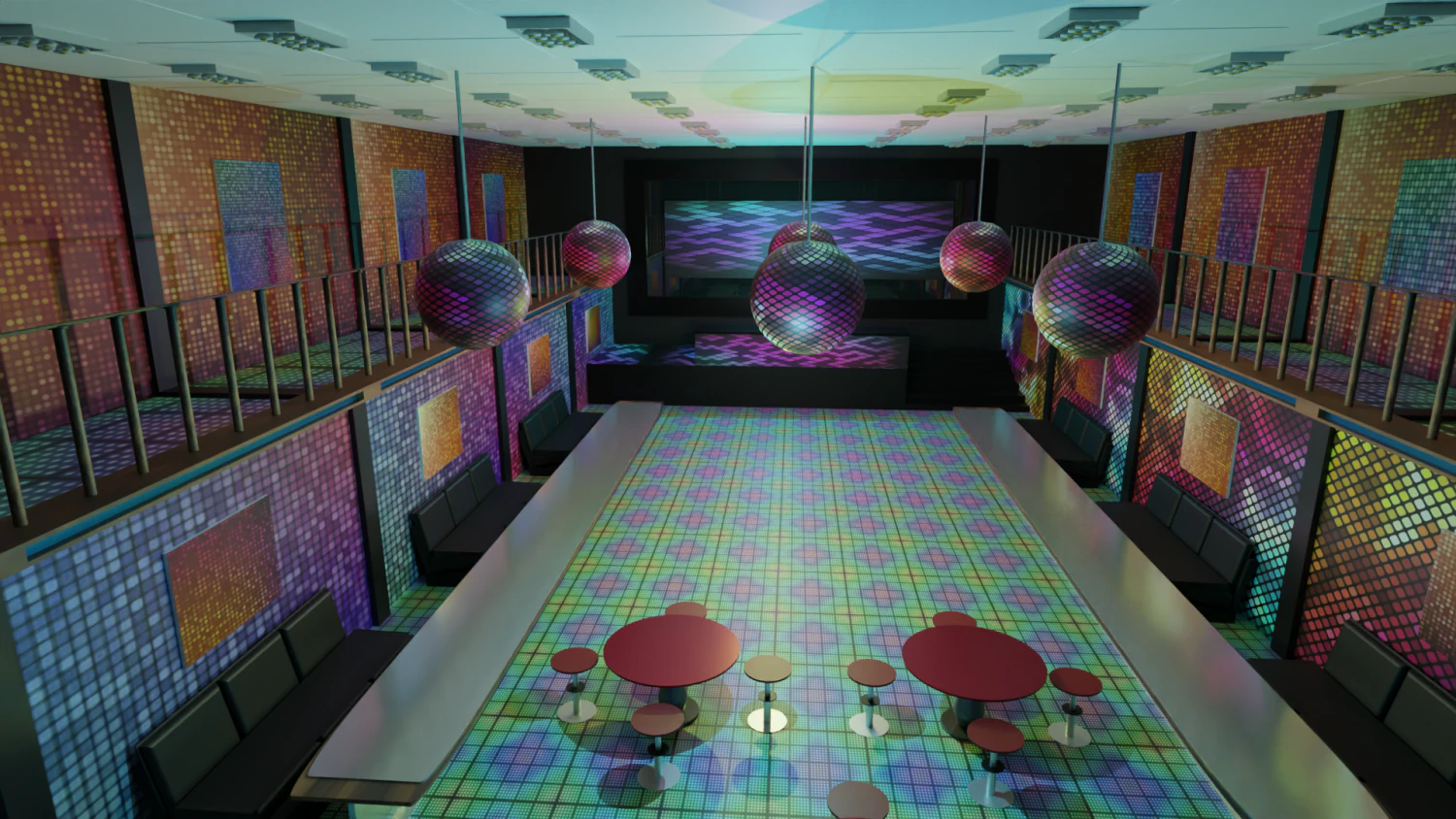 Nightclub Interior 3D Model .c4d .max .obj .3ds .fbx .stl .blend 