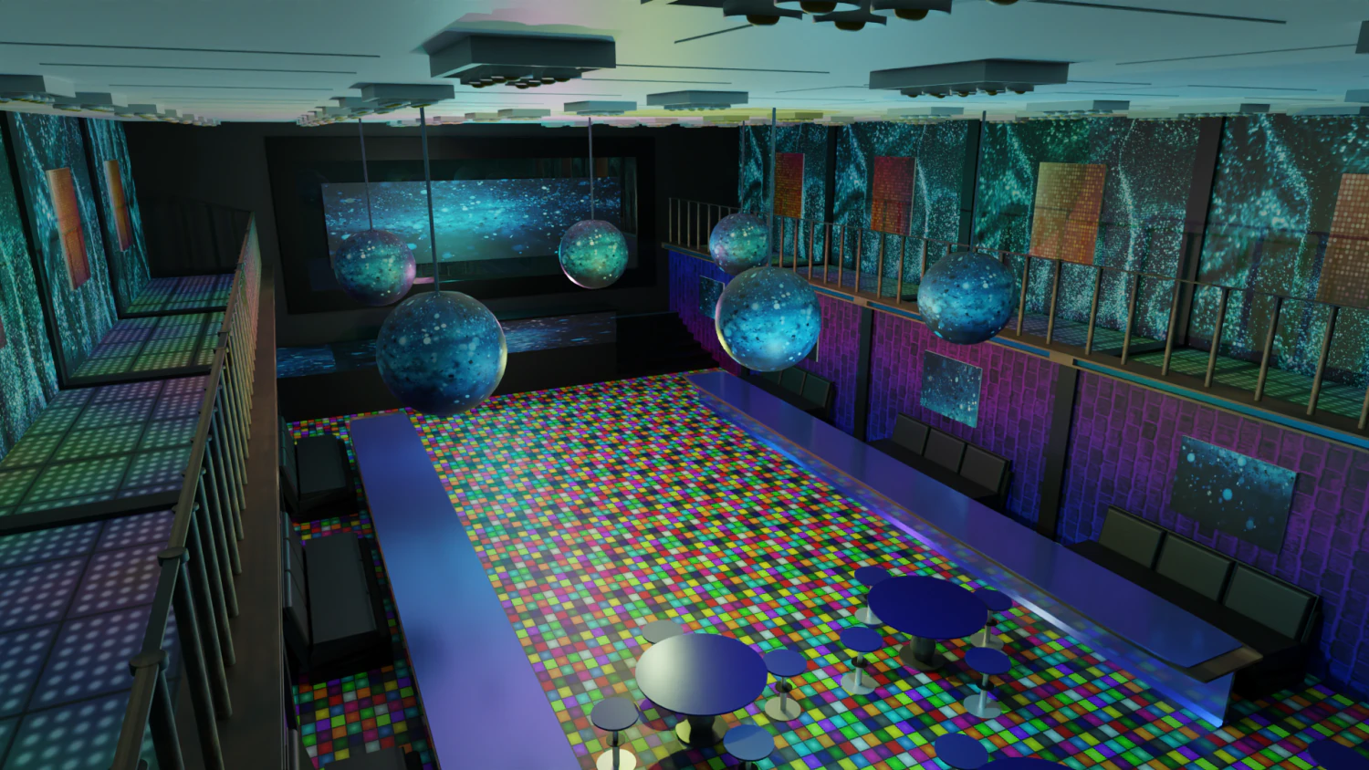 Nightclub Interior 3D Model .c4d .max .obj .3ds .fbx .stl .blend 