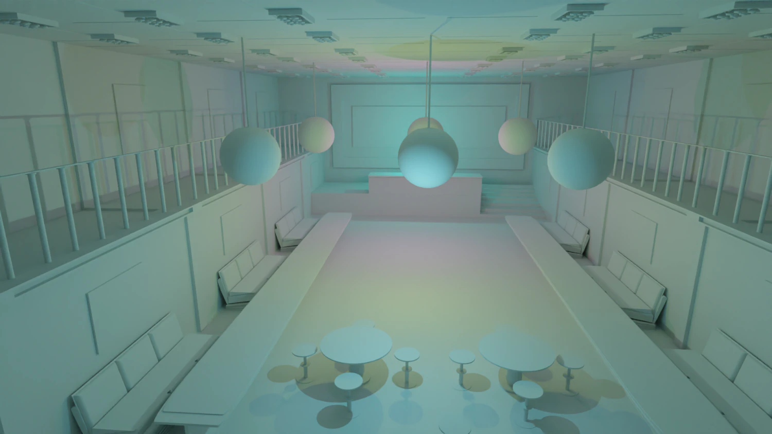 Nightclub Interior No Material 3D Model .c4d .max .obj .3ds .fbx .stl .blend 