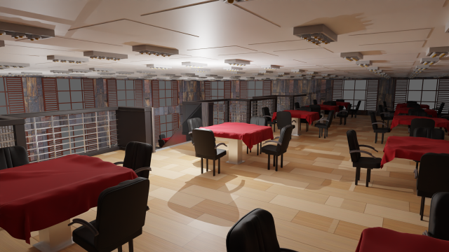 Restaurant Interior 3D Model .c4d .max .obj .3ds .fbx .stl .blend 