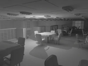Restaurant Interior No Material 3D Model