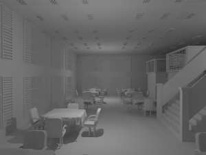 Restaurant Interior No Material 3D-Modell