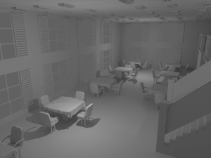 Restaurant Interior No Material 3D-Modell