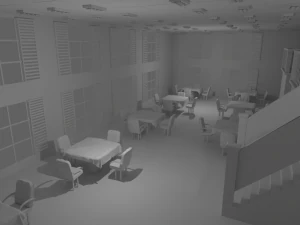 Restaurant Interior No Material 3D Model