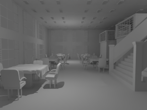 Restaurant Interior No Material 3D-Modell