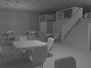 Restaurant Interior No Material 3D-Modell