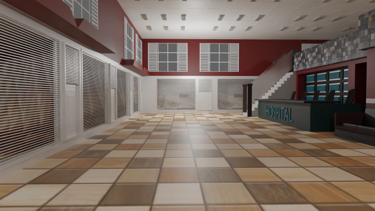 Hospital Interior 3D Model .c4d .max .obj .3ds .fbx .stl .blend 