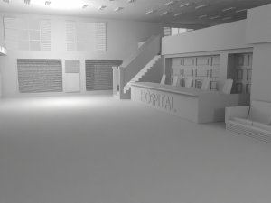 Hospital Interior No Material Modello 3D
