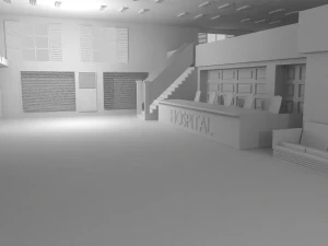 Hospital Interior No Material 3D Model