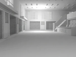 Hospital Interior No Material 3D Model
