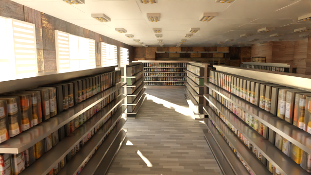 Supermarket interior 3D 모델 .c4d .max .obj .3ds .fbx .stl .blend 