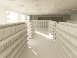 Supermarket interior No Material 3D Model