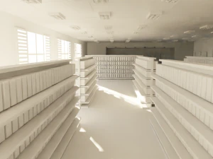 Interno del supermercato Nessun materiale Modello 3D