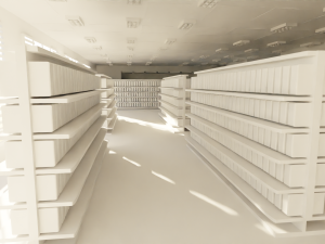 Supermarket interior No Material 3D Модель