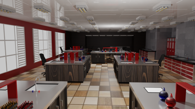 Laboratory Interior 3D 模型 .c4d .max .obj .3ds .fbx .stl .blend 
