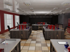 Interno del laboratorio Modello 3D