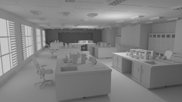 Laboratory Interior No Material 3D Модель .c4d .max .obj .3ds .fbx .stl .blend 