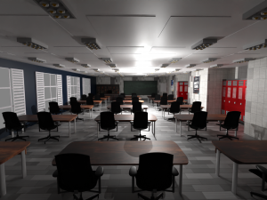 School Class Interior 3D Model