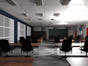School Class Interior 3D मॉडल