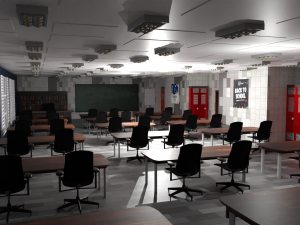 School Class Interior 3D मॉडल